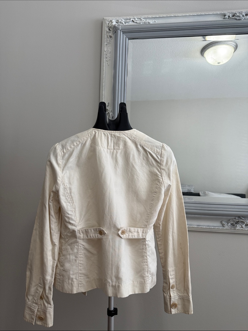 Women's Cream Button-Front Jacket - Picture 3 of 5